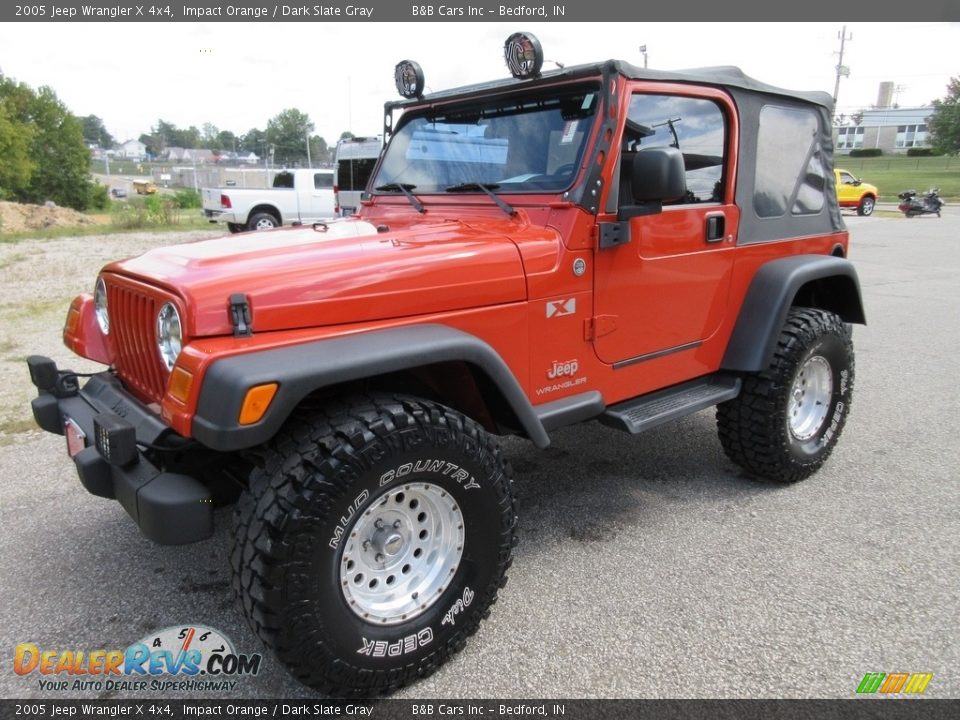 2005 Jeep Wrangler X 4x4 Impact Orange / Dark Slate Gray Photo #1