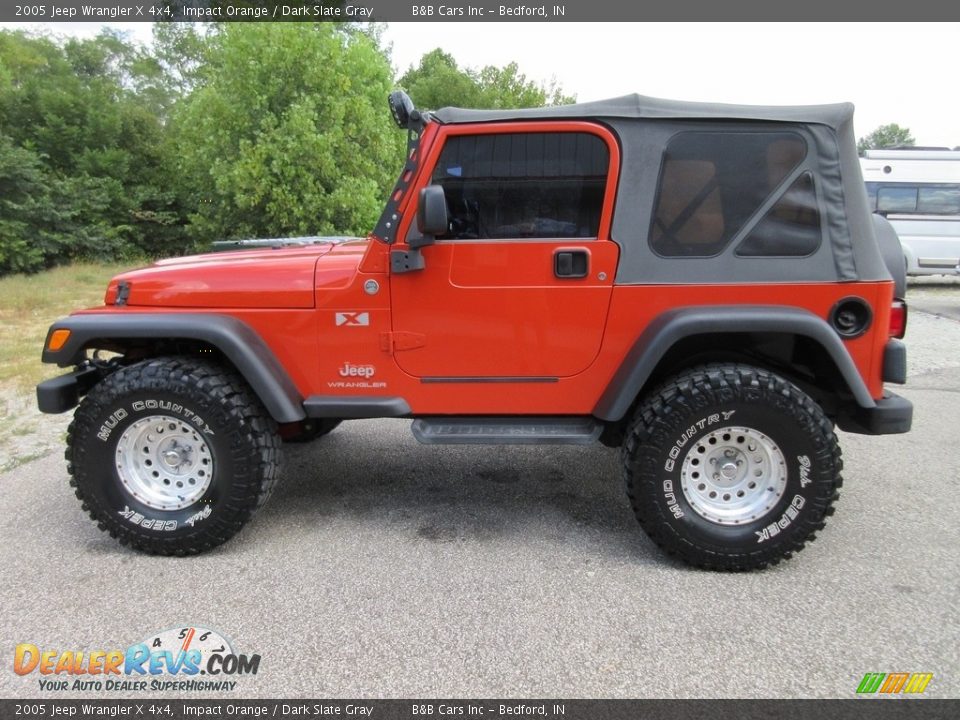 2005 Jeep Wrangler X 4x4 Impact Orange / Dark Slate Gray Photo #2