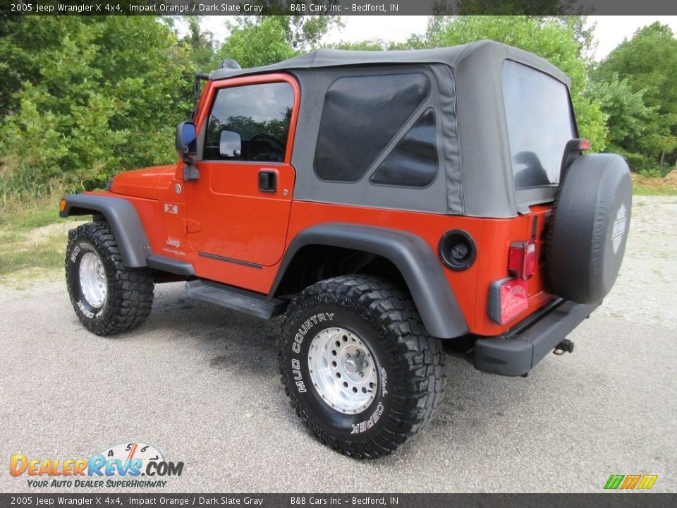 2005 Jeep Wrangler X 4x4 Impact Orange / Dark Slate Gray Photo #6