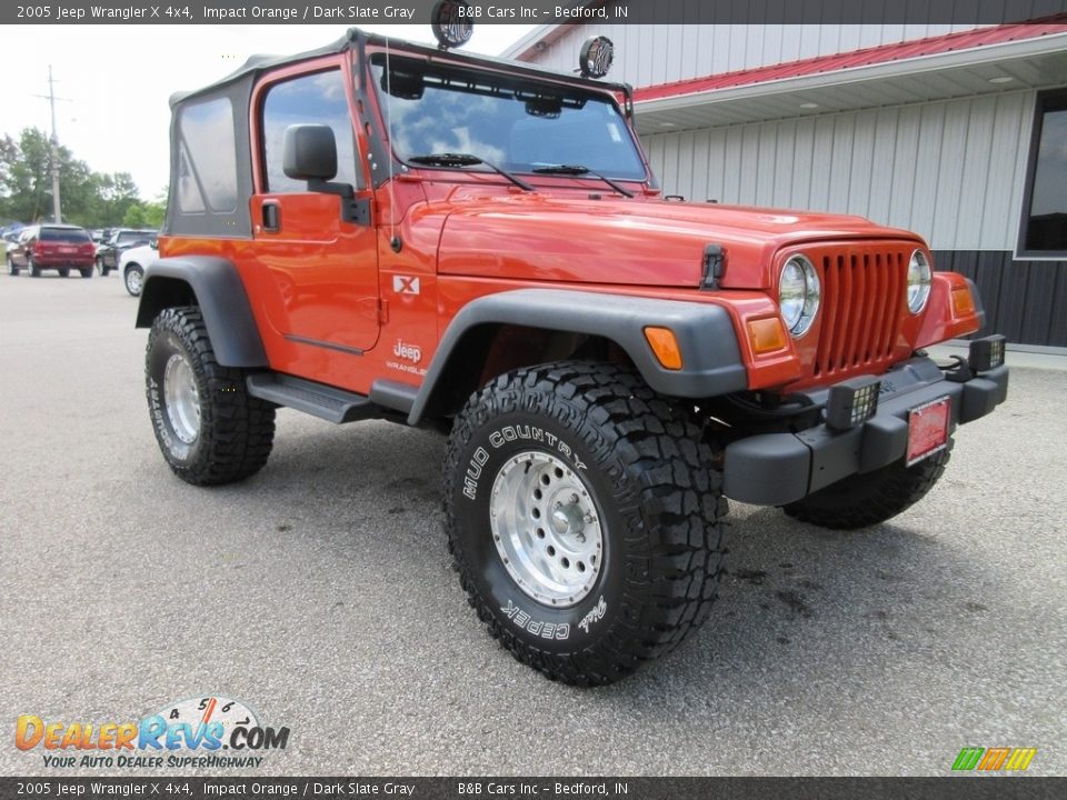 2005 Jeep Wrangler X 4x4 Impact Orange / Dark Slate Gray Photo #7