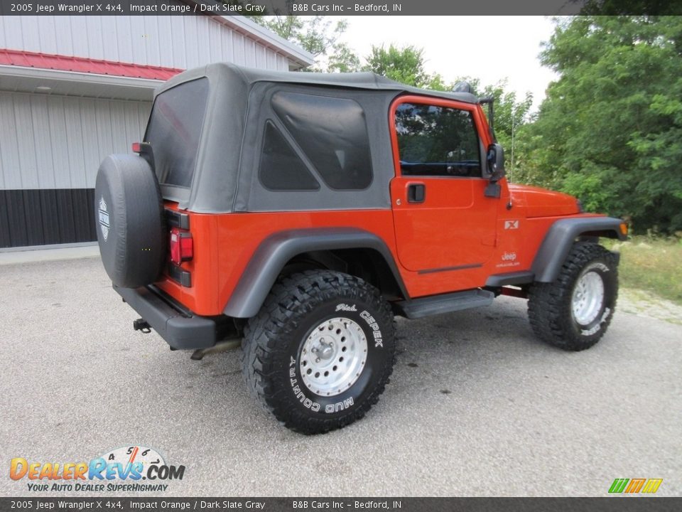2005 Jeep Wrangler X 4x4 Impact Orange / Dark Slate Gray Photo #8