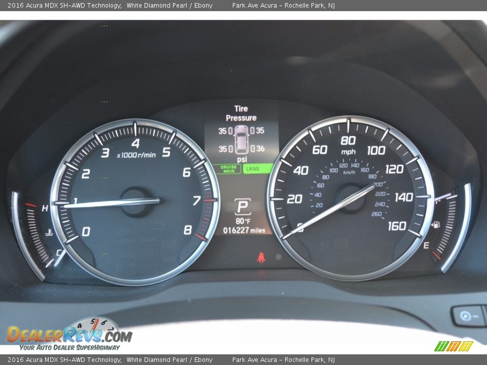2016 Acura MDX SH-AWD Technology White Diamond Pearl / Ebony Photo #21