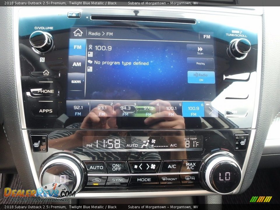 2018 Subaru Outback 2.5i Premium Twilight Blue Metallic / Black Photo #20