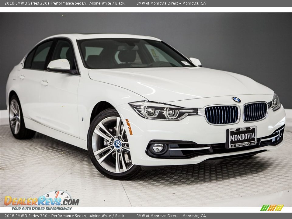 2018 BMW 3 Series 330e iPerformance Sedan Alpine White / Black Photo #12