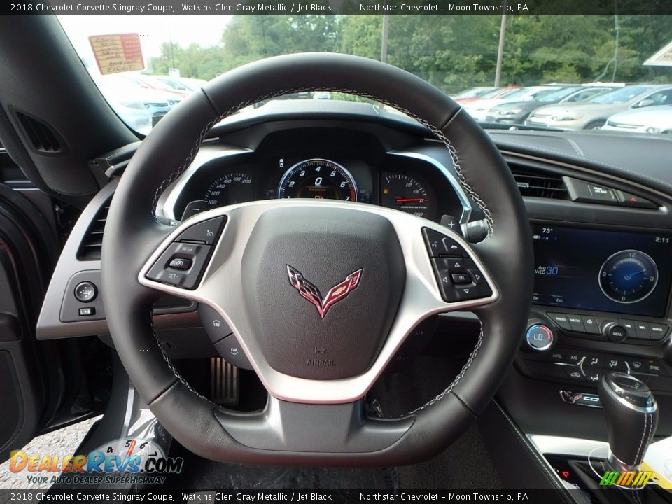 2018 Chevrolet Corvette Stingray Coupe Watkins Glen Gray Metallic / Jet Black Photo #15