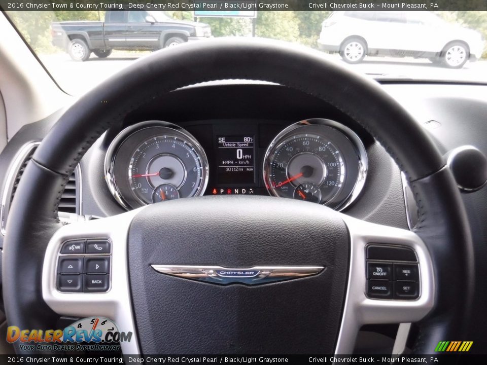 2016 Chrysler Town & Country Touring Deep Cherry Red Crystal Pearl / Black/Light Graystone Photo #26
