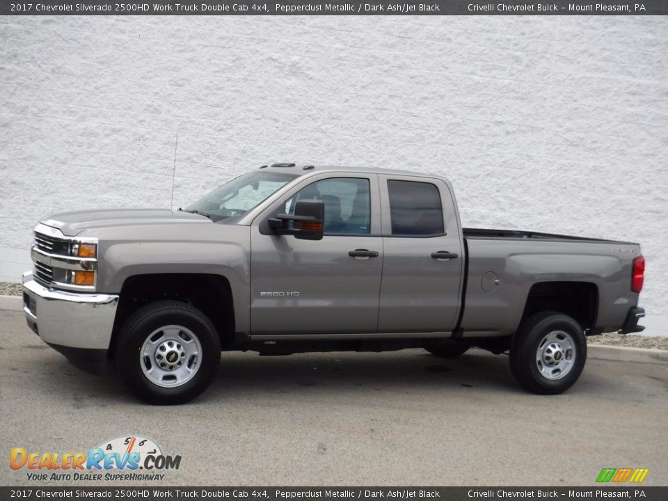 2017 Chevrolet Silverado 2500HD Work Truck Double Cab 4x4 Pepperdust Metallic / Dark Ash/Jet Black Photo #2