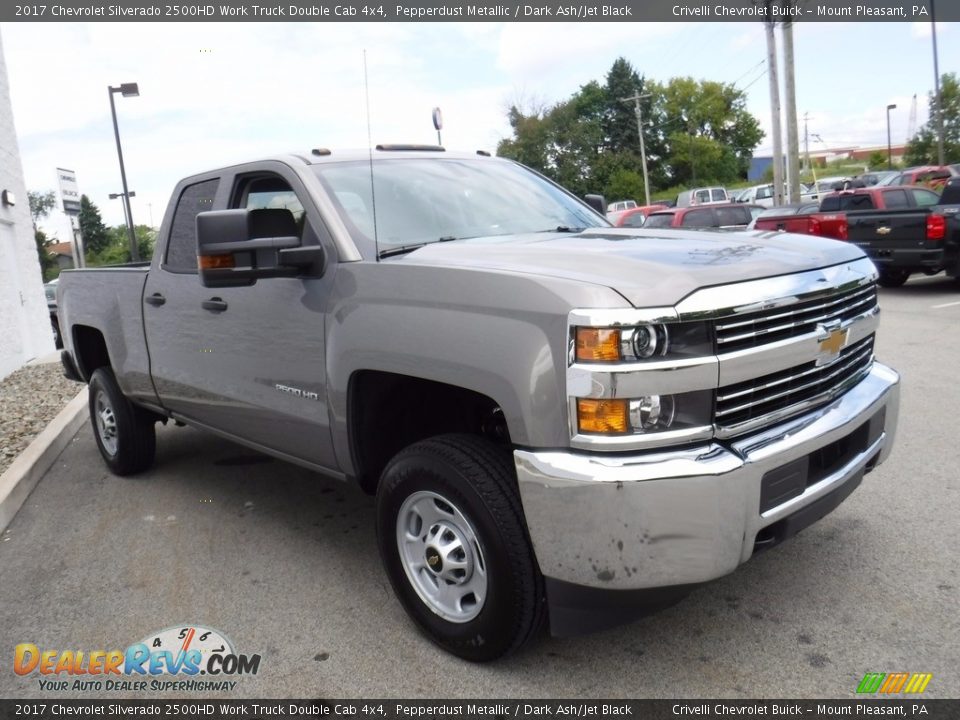 2017 Chevrolet Silverado 2500HD Work Truck Double Cab 4x4 Pepperdust Metallic / Dark Ash/Jet Black Photo #7
