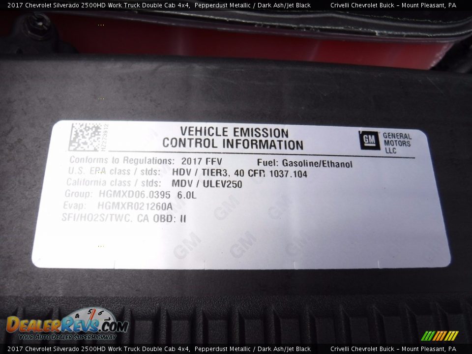 2017 Chevrolet Silverado 2500HD Work Truck Double Cab 4x4 Pepperdust Metallic / Dark Ash/Jet Black Photo #16