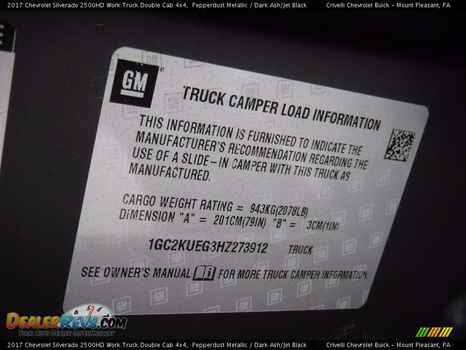 2017 Chevrolet Silverado 2500HD Work Truck Double Cab 4x4 Pepperdust Metallic / Dark Ash/Jet Black Photo #32