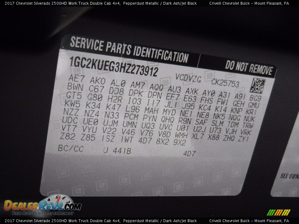 2017 Chevrolet Silverado 2500HD Work Truck Double Cab 4x4 Pepperdust Metallic / Dark Ash/Jet Black Photo #34