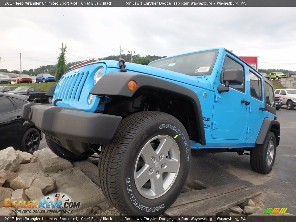 2017 Jeep Wrangler Unlimited Sport 4x4 Chief Blue / Black Photo #1