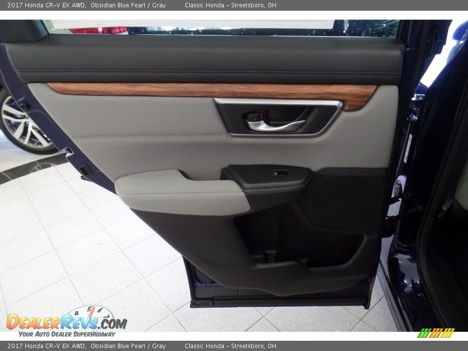 2017 Honda CR-V EX AWD Obsidian Blue Pearl / Gray Photo #7