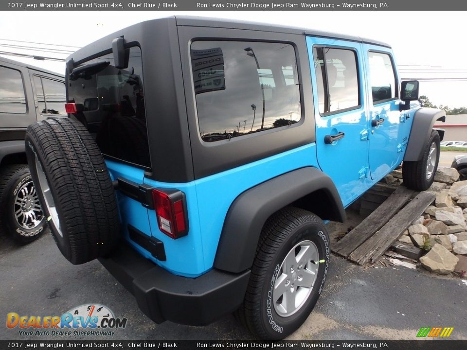 2017 Jeep Wrangler Unlimited Sport 4x4 Chief Blue / Black Photo #5