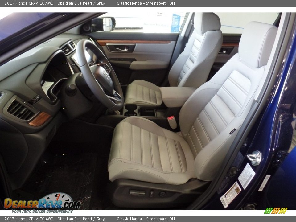 2017 Honda CR-V EX AWD Obsidian Blue Pearl / Gray Photo #9