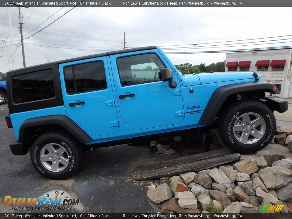 2017 Jeep Wrangler Unlimited Sport 4x4 Chief Blue / Black Photo #6
