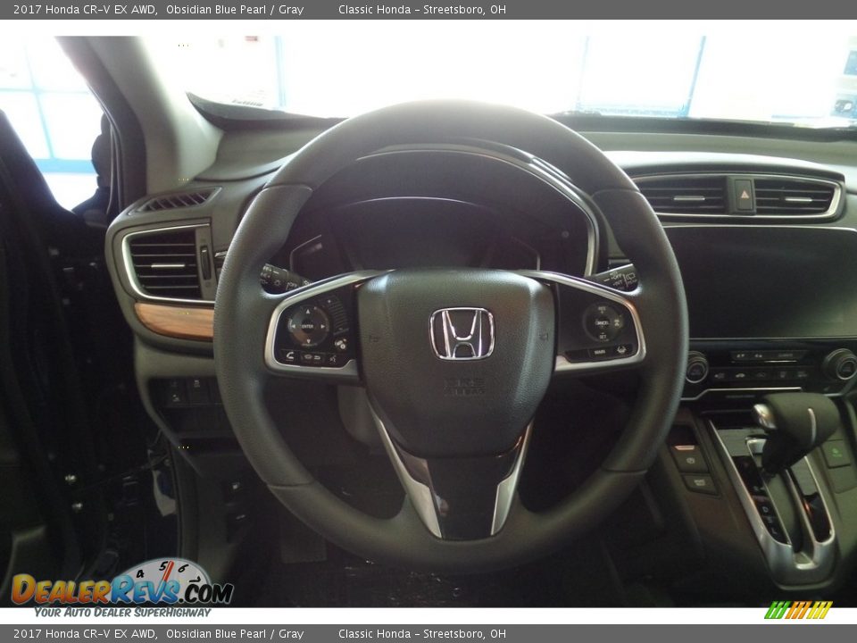 2017 Honda CR-V EX AWD Obsidian Blue Pearl / Gray Photo #11