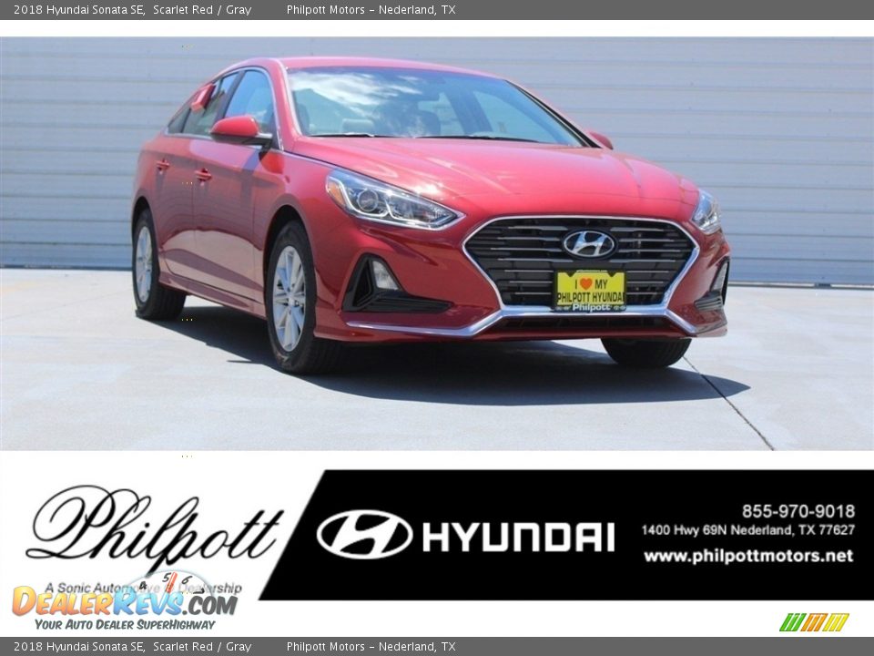 2018 Hyundai Sonata SE Scarlet Red / Gray Photo #1