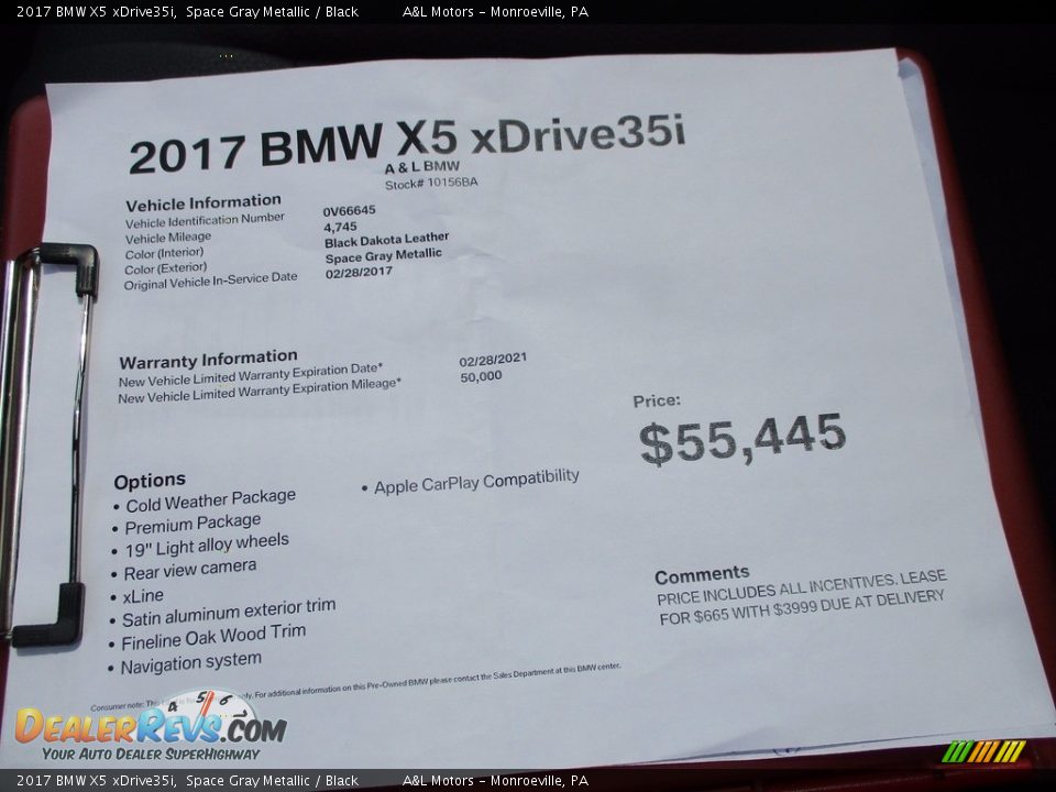 2017 BMW X5 xDrive35i Space Gray Metallic / Black Photo #11