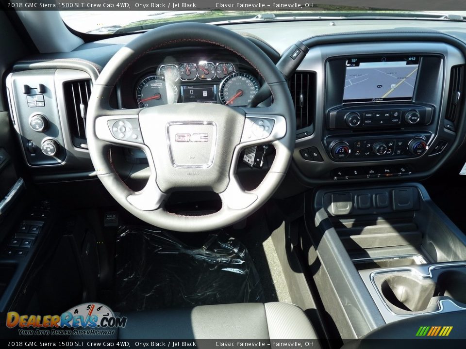 2018 GMC Sierra 1500 SLT Crew Cab 4WD Onyx Black / Jet Black Photo #9