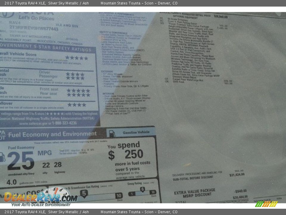 2017 Toyota RAV4 XLE Silver Sky Metallic / Ash Photo #10