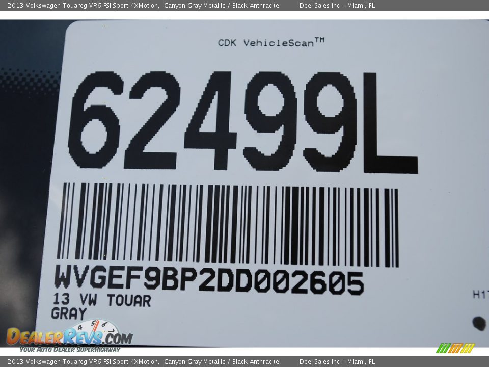 2013 Volkswagen Touareg VR6 FSI Sport 4XMotion Canyon Gray Metallic / Black Anthracite Photo #20