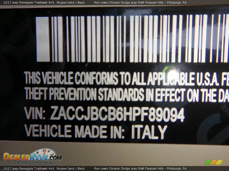 2017 Jeep Renegade Trailhawk 4x4 Mojave Sand / Black Photo #14