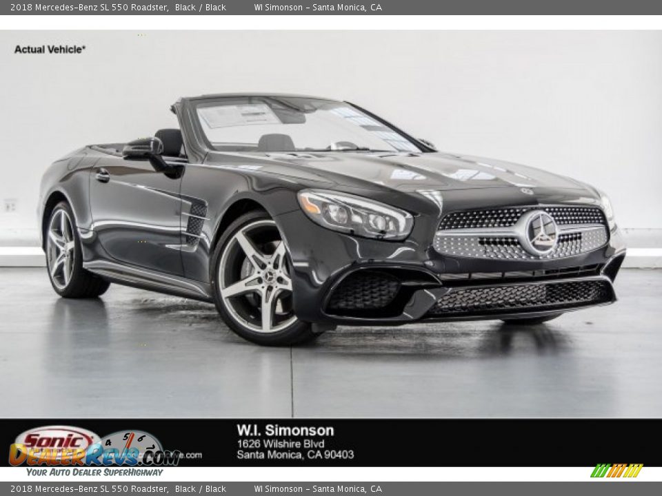2018 Mercedes-Benz SL 550 Roadster Black / Black Photo #1