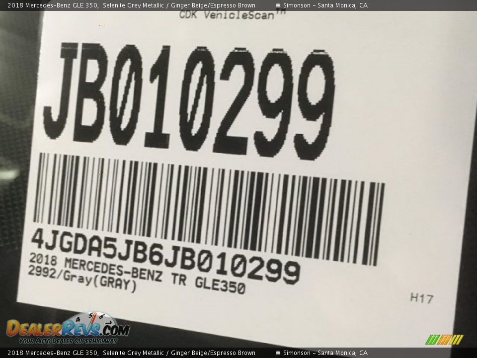 2018 Mercedes-Benz GLE 350 Selenite Grey Metallic / Ginger Beige/Espresso Brown Photo #10