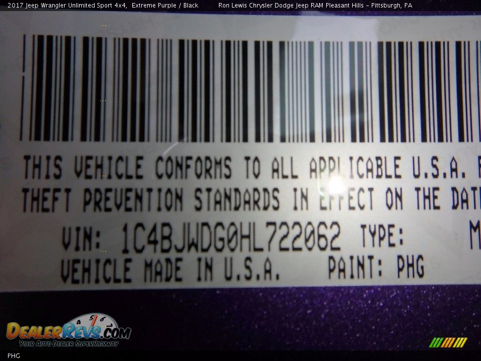 Jeep Color Code PHG Extreme Purple