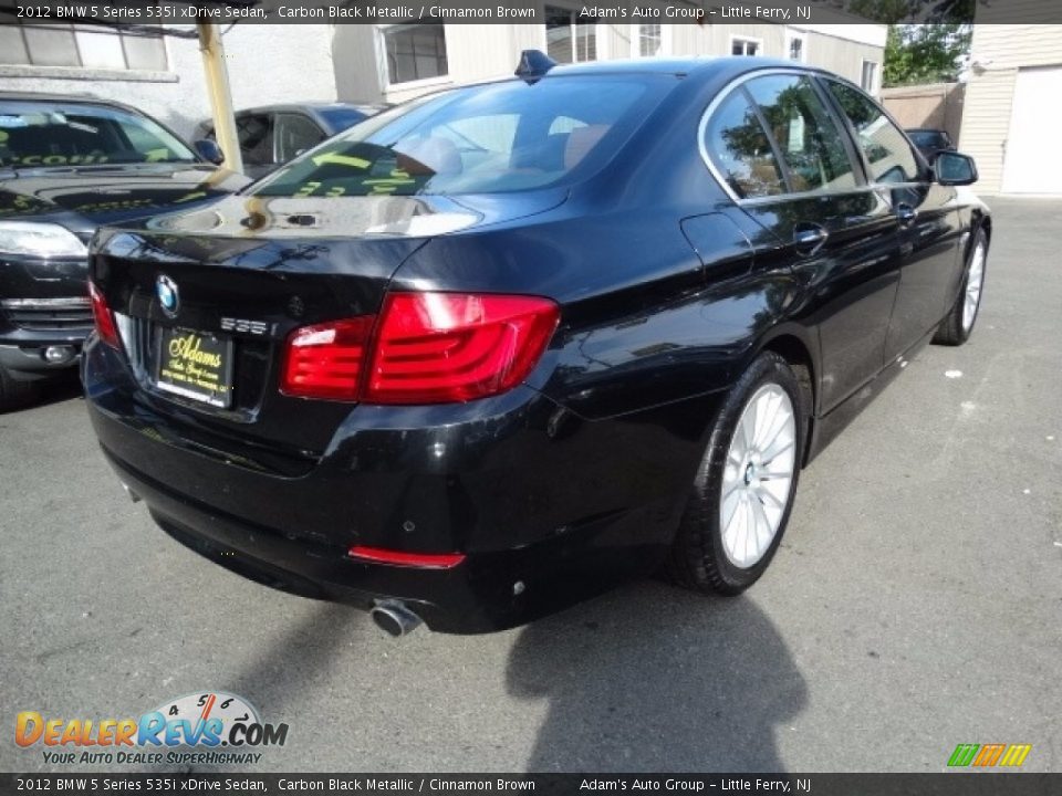 2012 BMW 5 Series 535i xDrive Sedan Carbon Black Metallic / Cinnamon Brown Photo #6