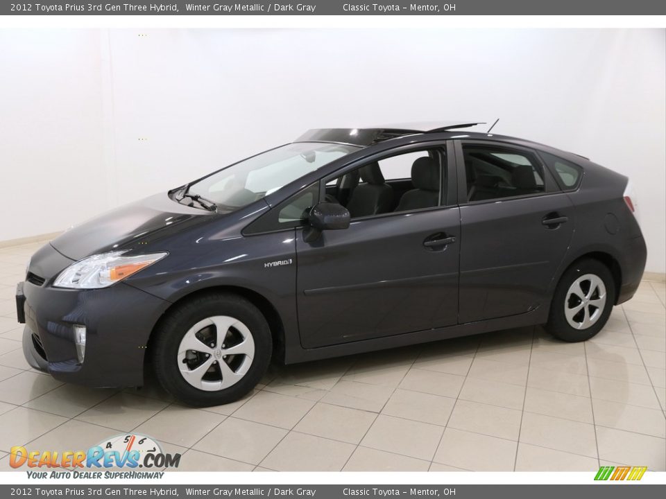 2012 Toyota Prius 3rd Gen Three Hybrid Winter Gray Metallic / Dark Gray Photo #3