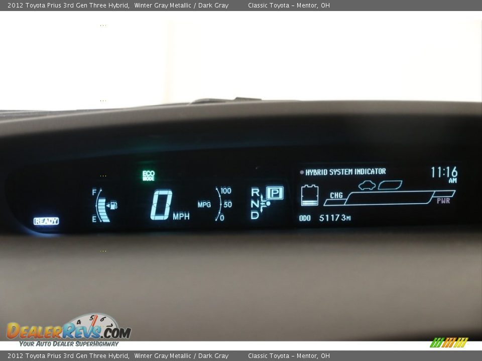 2012 Toyota Prius 3rd Gen Three Hybrid Winter Gray Metallic / Dark Gray Photo #8