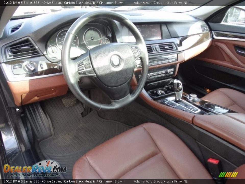 2012 BMW 5 Series 535i xDrive Sedan Carbon Black Metallic / Cinnamon Brown Photo #24