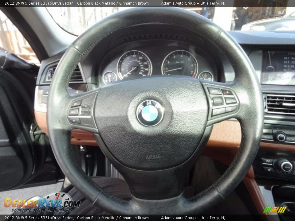 2012 BMW 5 Series 535i xDrive Sedan Carbon Black Metallic / Cinnamon Brown Photo #26