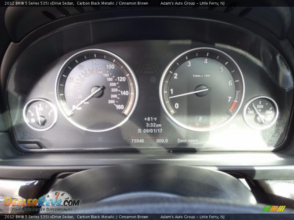 2012 BMW 5 Series 535i xDrive Sedan Carbon Black Metallic / Cinnamon Brown Photo #29