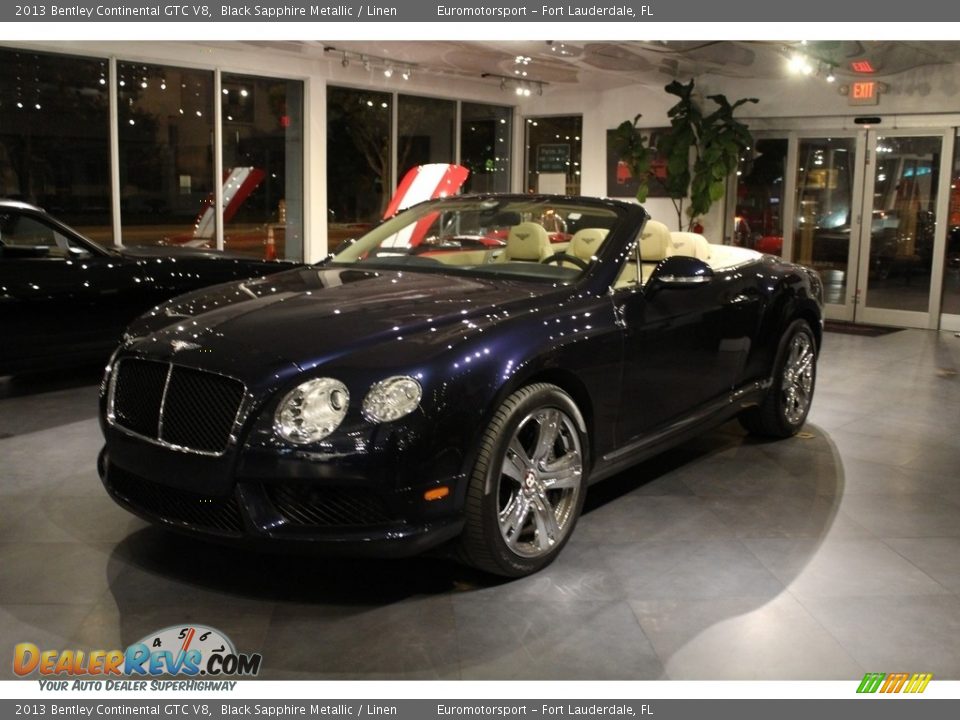 2013 Bentley Continental GTC V8 Black Sapphire Metallic / Linen Photo #1