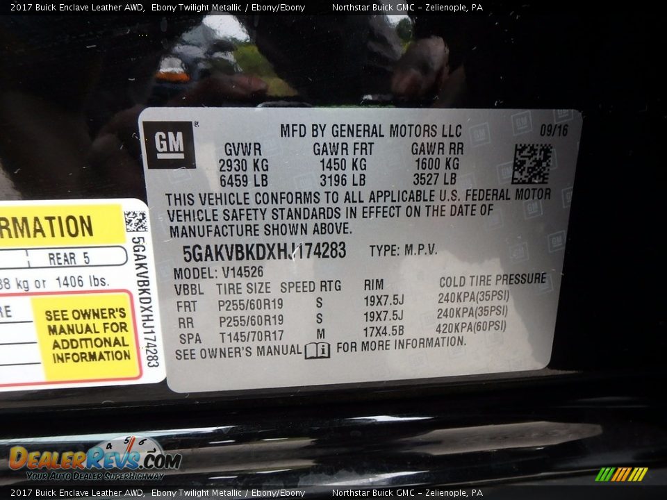 2017 Buick Enclave Leather AWD Ebony Twilight Metallic / Ebony/Ebony Photo #22