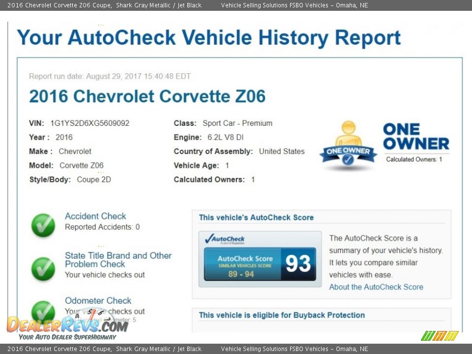 Dealer Info of 2016 Chevrolet Corvette Z06 Coupe Photo #2