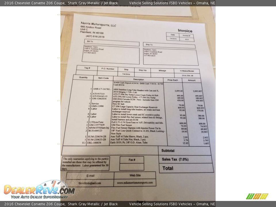 Dealer Info of 2016 Chevrolet Corvette Z06 Coupe Photo #15