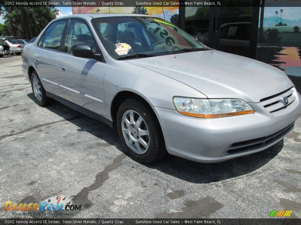 2002 Honda Accord SE Sedan Satin Silver Metallic / Quartz Gray Photo #6