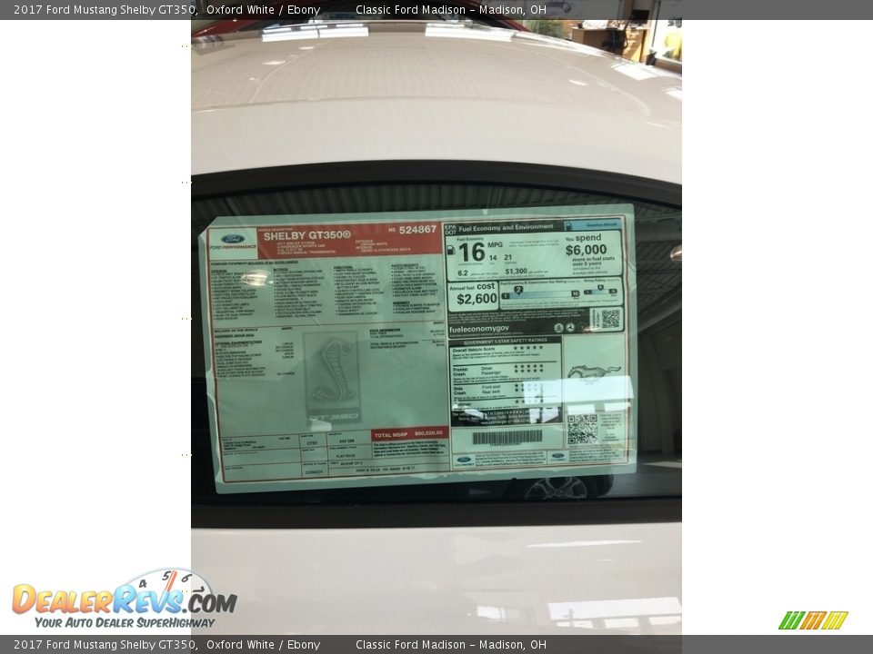 2017 Ford Mustang Shelby GT350 Oxford White / Ebony Photo #7
