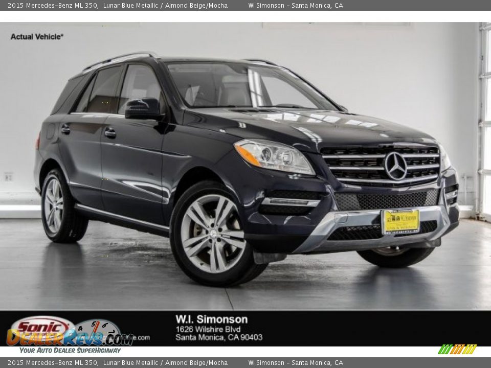 2015 Mercedes-Benz ML 350 Lunar Blue Metallic / Almond Beige/Mocha Photo #1