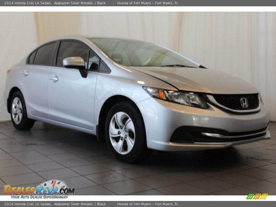 2014 Honda Civic LX Sedan Alabaster Silver Metallic / Black Photo #2