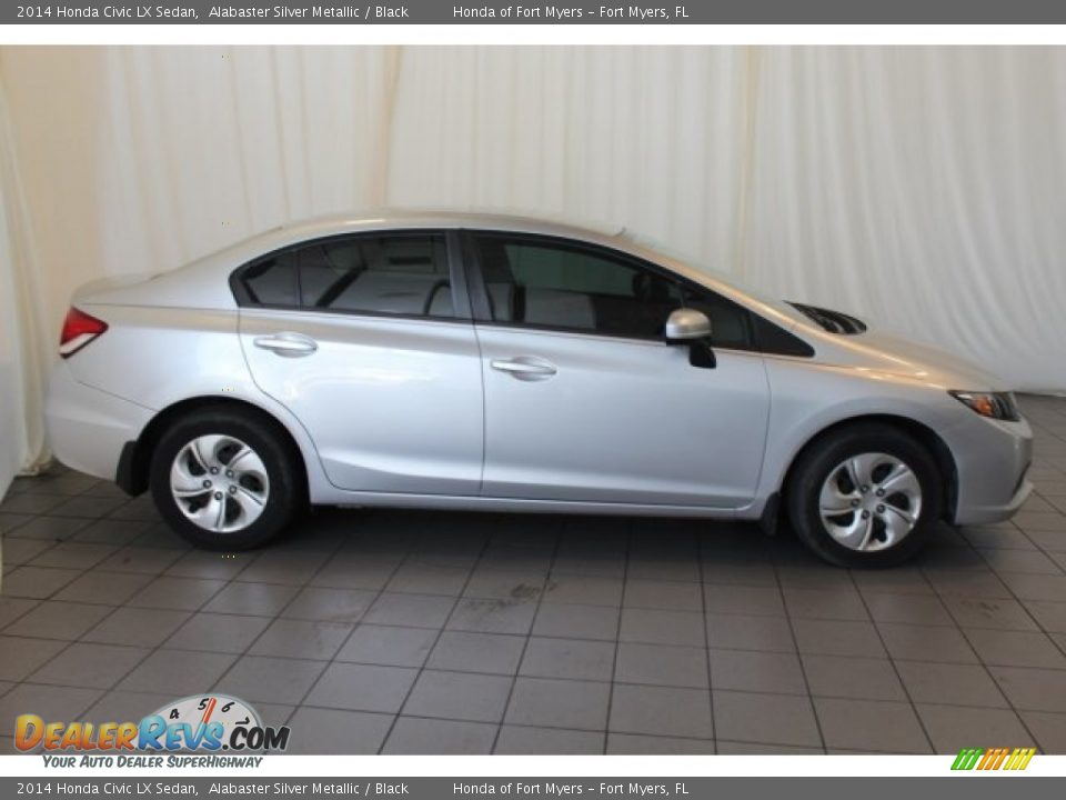 2014 Honda Civic LX Sedan Alabaster Silver Metallic / Black Photo #3