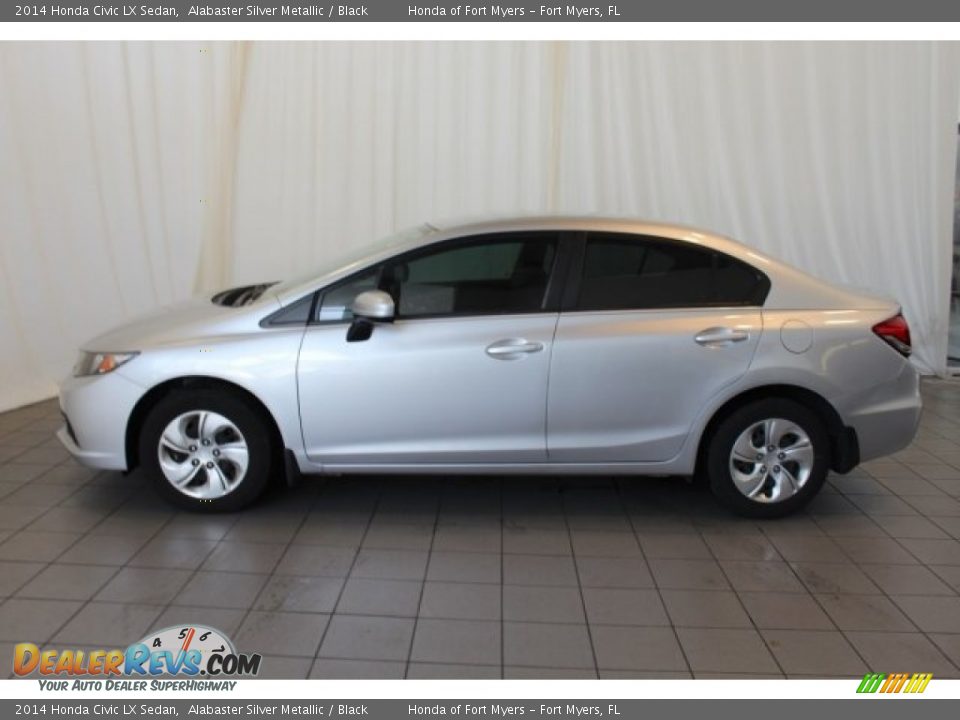 2014 Honda Civic LX Sedan Alabaster Silver Metallic / Black Photo #5