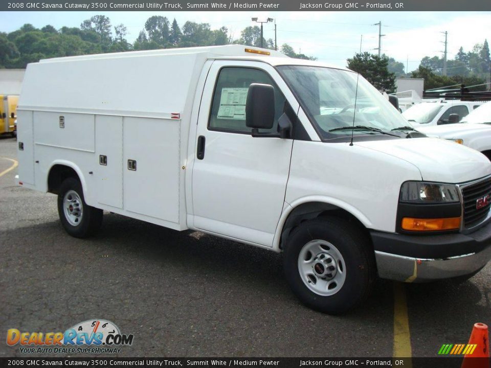 2008 GMC Savana Cutaway 3500 Commercial Utility Truck Summit White / Medium Pewter Photo #1