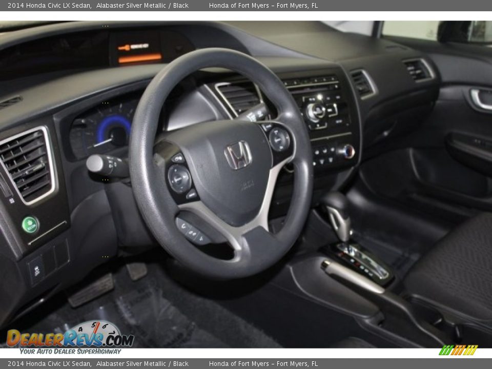 2014 Honda Civic LX Sedan Alabaster Silver Metallic / Black Photo #12