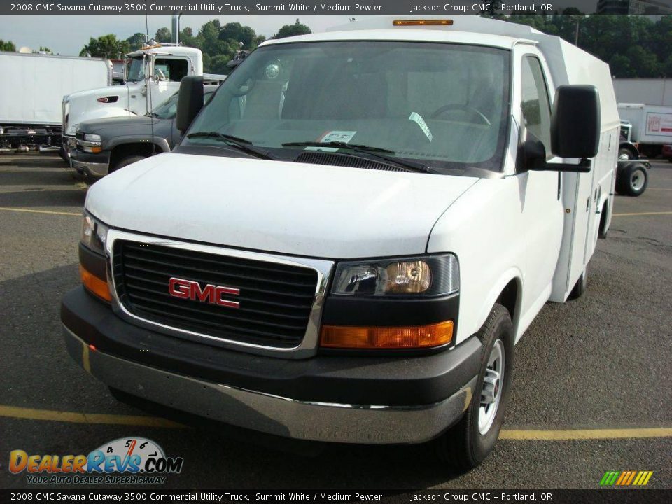 2008 GMC Savana Cutaway 3500 Commercial Utility Truck Summit White / Medium Pewter Photo #2