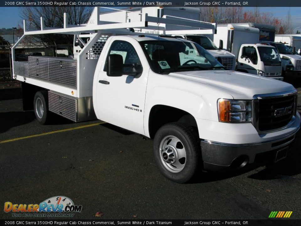 2008 GMC Sierra 3500HD Regular Cab Chassis Commercial Summit White / Dark Titanium Photo #1